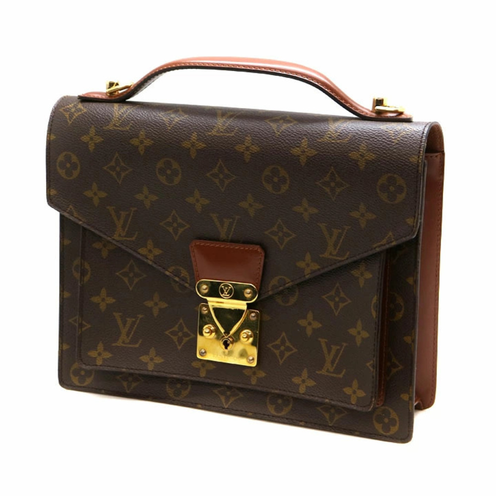 LOUIS VUITTON Monceau Monogram Canvas Brown Shoulder Bag Handbag LV